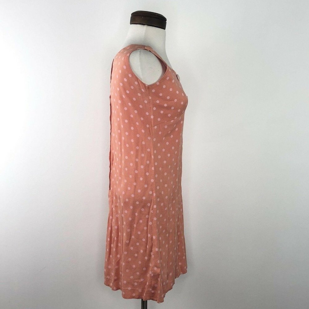 Unbranded Vtg 70s Peach Pink Polka Dot Dress  |  W - Picture 5 of 5